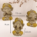 Lot de 3 Ganesh Jaune