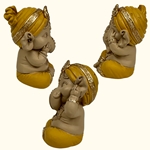 Lot de 3 Ganesh Jaune