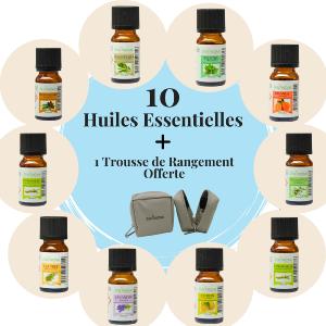 10 Huiles Essentielles + 1 Trousse Offerte