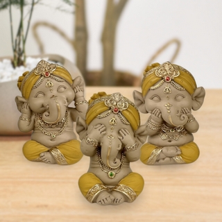 Lot de 3 Ganesh Jaune