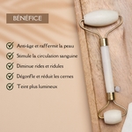 Set 2 Masseurs Visage en Pierre de Jade - Blanc