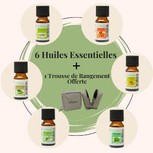6 Huiles Essentielles + 1 Trousse Offerte