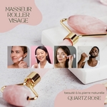 1 Masseur Visage en Quartz Rose + Housse