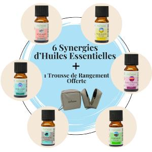 6 Synergies d'Huiles Essentielles + 1 Trousse Offerte